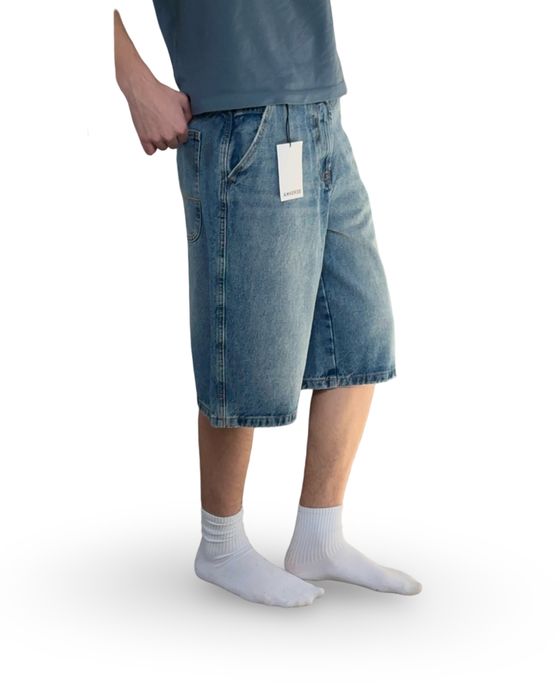 Розпродаж Широкі Шорти Bershka Skater Super Baggy Джинсові Бершка Супер Беггі