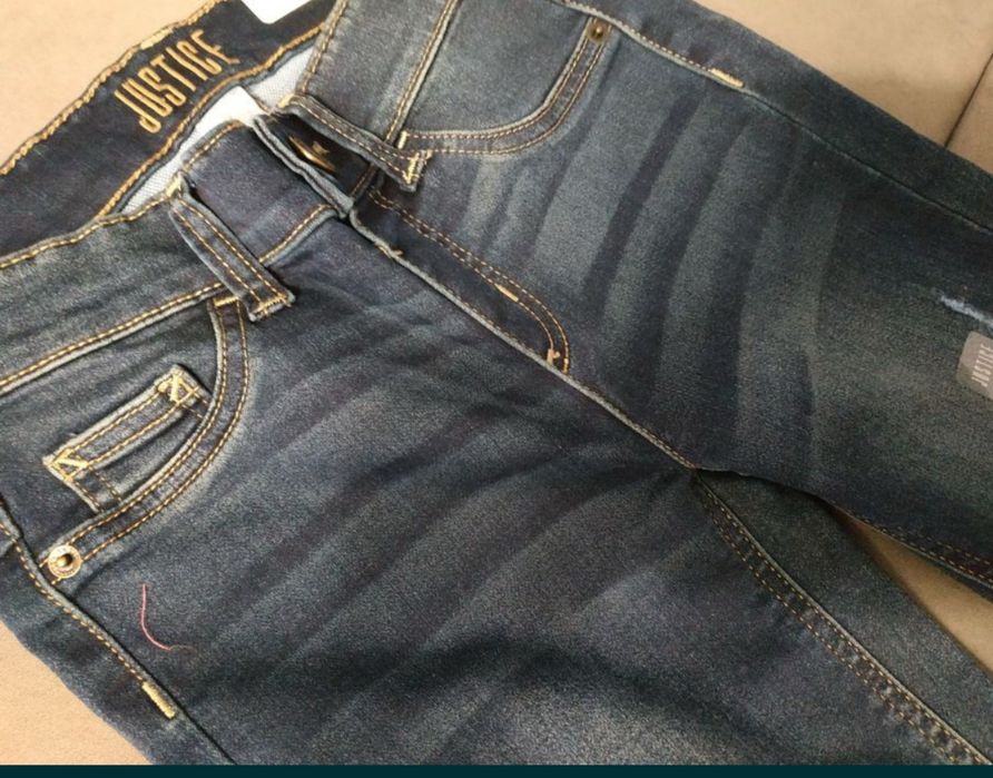 Jeansy miekkke jogginsy 134/140 nowe
