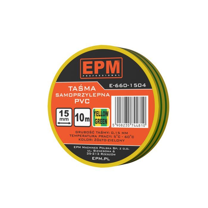 Taśma Izolacyjna 15Mm*10M  Żółto-Zielona EPM