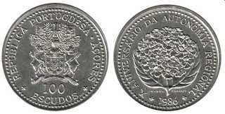 100$00 – X A. da Autonomia Regional dos Açores 1986