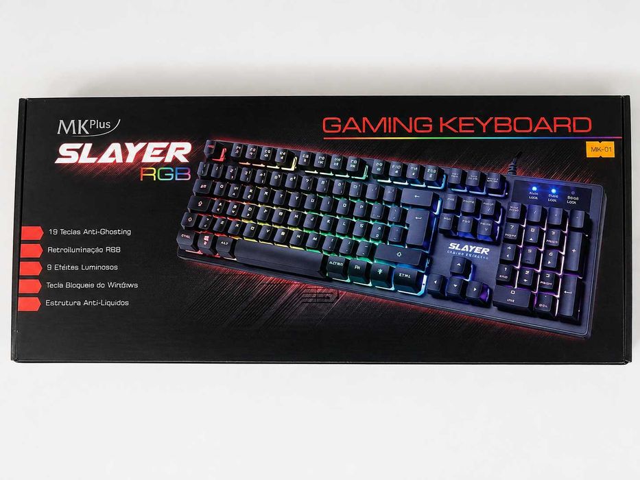 MKPlus Slayer RGB — Teclado Gaming com Retroiluminação RGB, Novo | Anti-Ghosting | Garantia