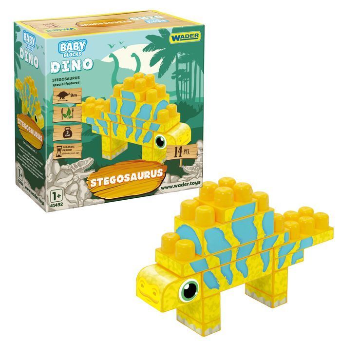Klocki Dla Dzieci Wader Stegosaurus Dinozaur Dino 14 El.