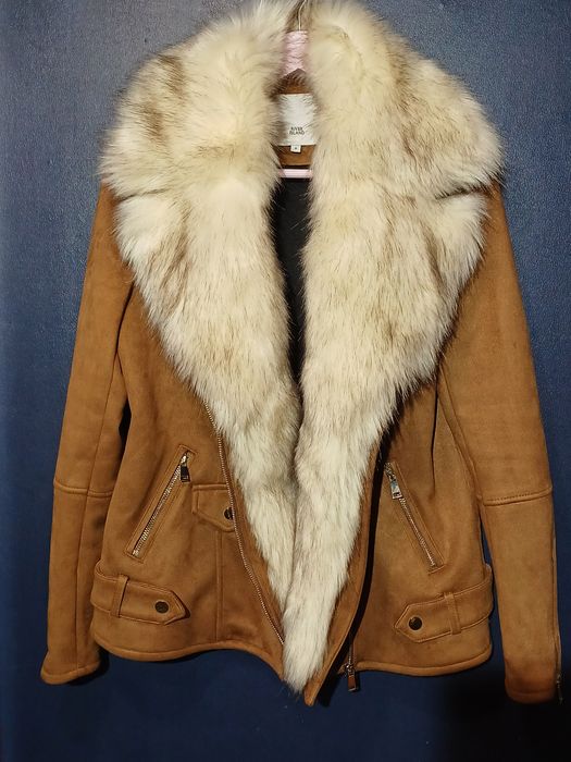 Замшева косуха куртка зі штучним хутром