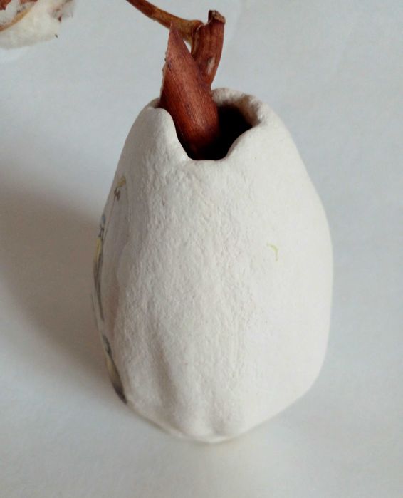 Ваза для сухоцветов ручной работы, вазочка из декоративной тыквы