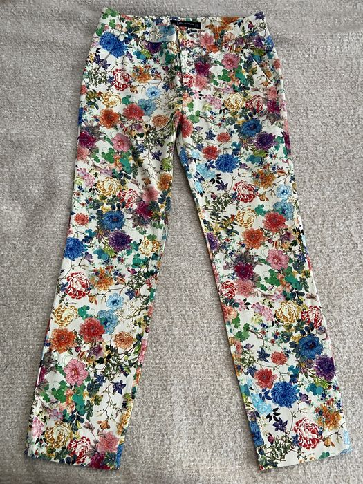 Spodnie w kwiaty ZARA rozm S