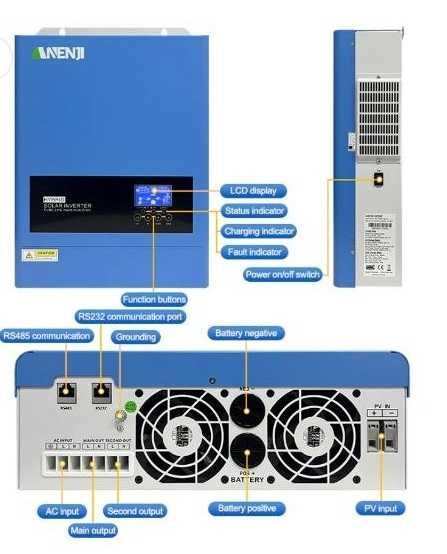 Anenji 6.2 kw 48V Wi-fi Гібридний інвертор (On-Grid/Off-Grid) 6200W