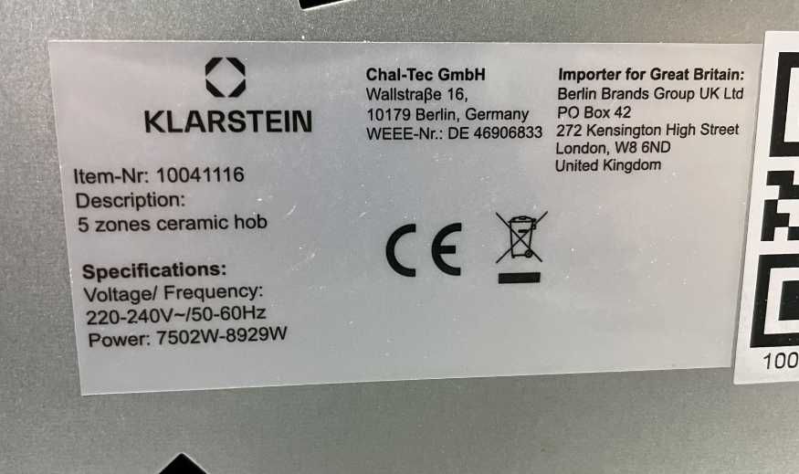 Електрична плита Варильна поверхня KLARSTEIN Virtuosa 5