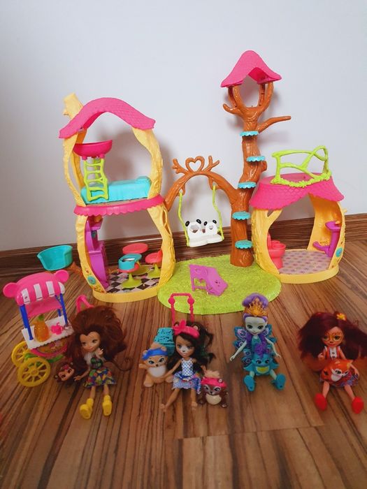 Domek pandy Enchantimals +6 lalek+7 zwierzątek
