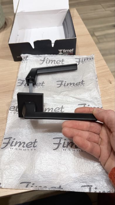 Klamka Fimet nowa czarna rozeta kwadrat