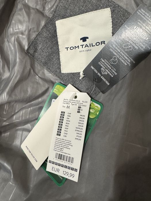 Tom Tailor Heavy Puffer Jacket з капюшоном, жовта, нова, розмір M