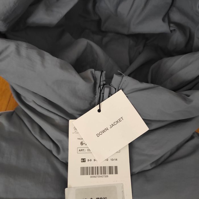 130 NOWY Zara puchówka płaszcz płaszczyk zimowy niebieski puch pierze