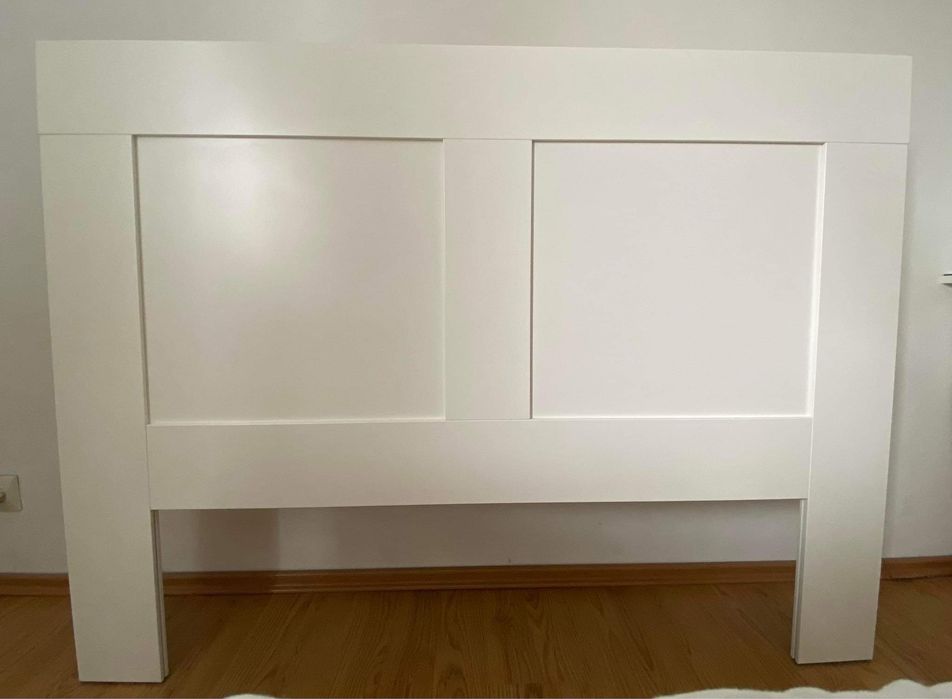 Białe Łóżko BRIMNES z pojemnikiem i zagłówkiem 140x200 cm
