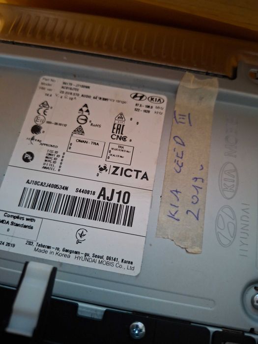Radio kia ceed III 2019 rok