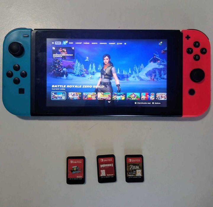 Nintendo Switch + 3 jogos (pronto a jogar)