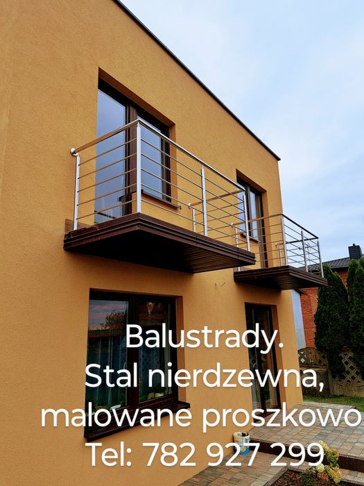 Balustrady ze stali nierdzewne,j malowane proszkowo