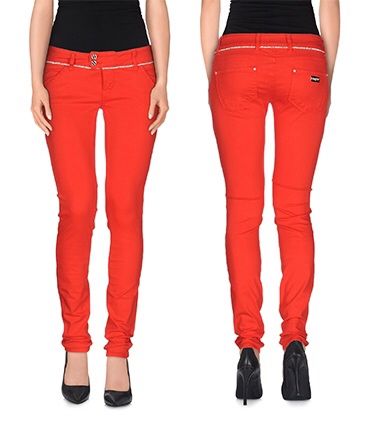 Красные джинсы со стразами MET. Италия