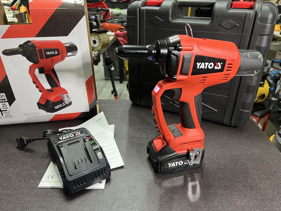 Заклепочник аккумуляторный Yato YT-82955 От 2.4 до 5 мм