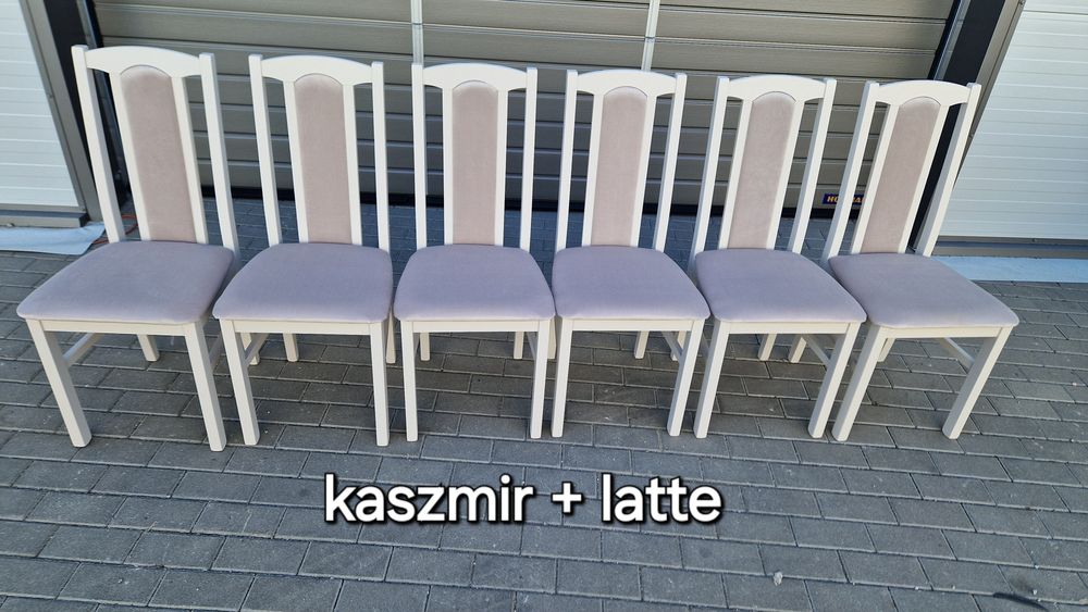 Nowe: Stół rozkładany + 6 krzeseł, KASZMIR+LATTE, dostawa cała PL
