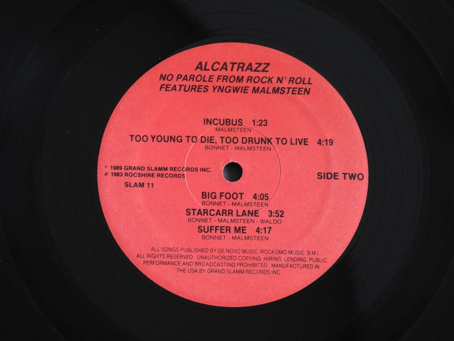 Alcatrazz No Parole From Rock 'N' Roll LP 1983 USA пластинка NM Re1989