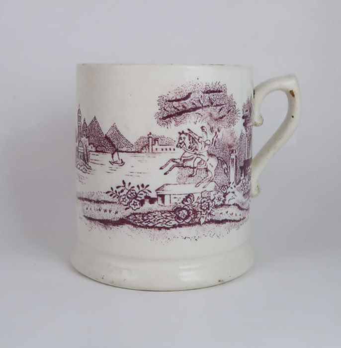 Grande caneca em faiança do Carvalhinho do Séc. XIX (rara)