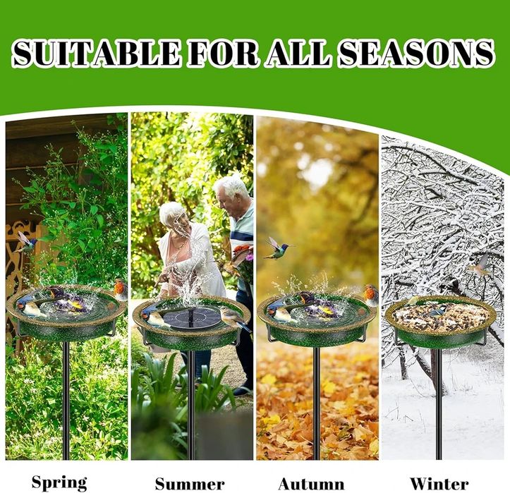 Poidło dla ptaków, stojące, metalowe