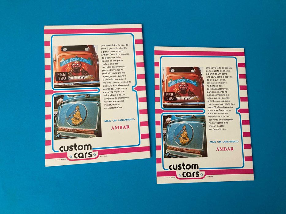 Colecção de 4 Cadernos Escolares Custom Cars Hot Rods Anos 80 Ambar