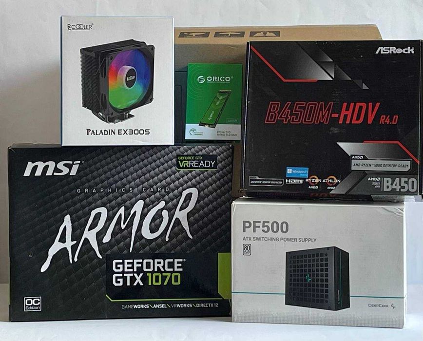 Потужний ПК! Гарантія! GTX 1070 Ryzen 5 3500 16gb DDR4 SSD/HDD!