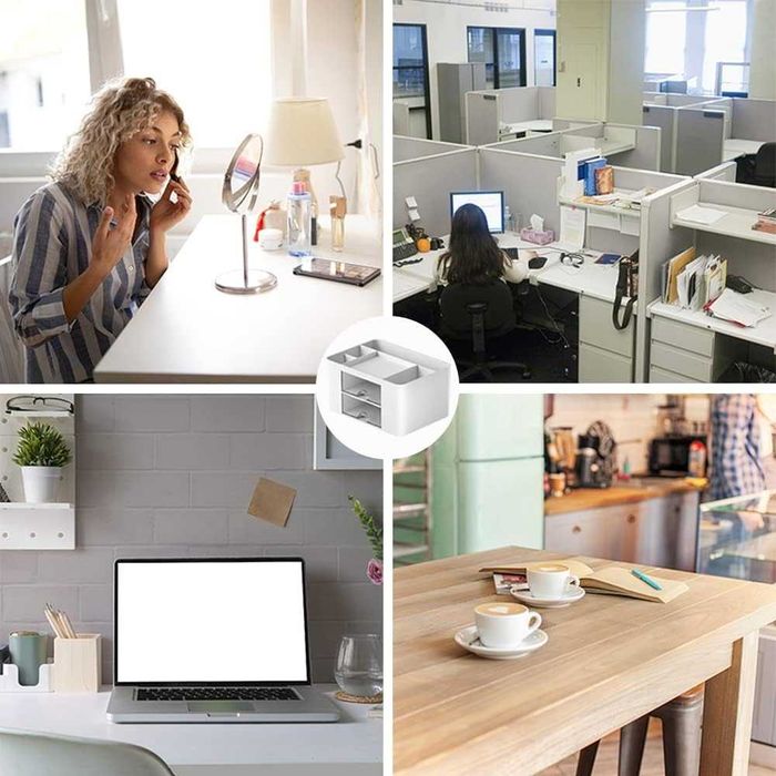 Kreatywny i prosty organizer na biurko, 7 przegródek, plastikowy