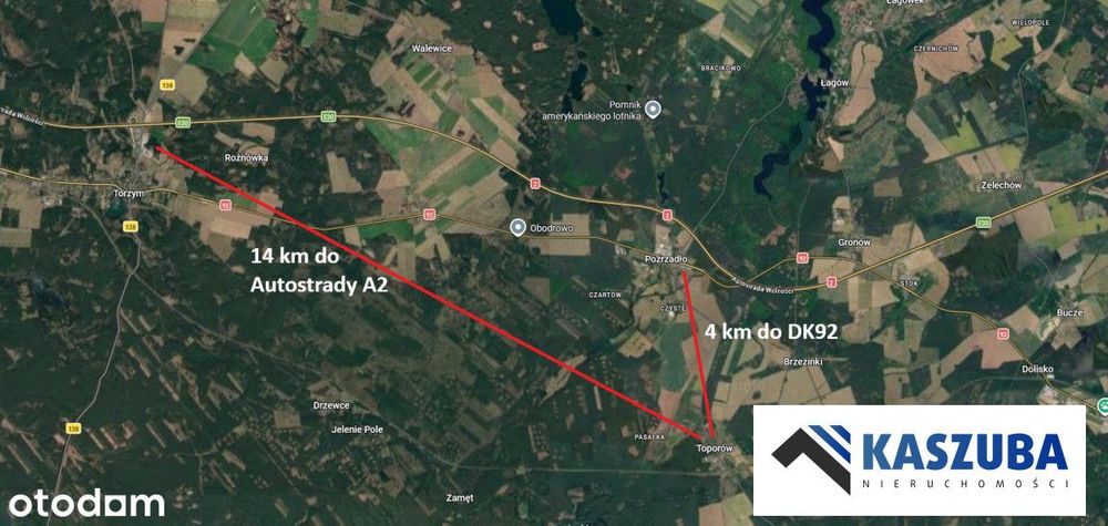 Działka inwestycyjna 52,2 Ar Toporów ul.Lipowa 6