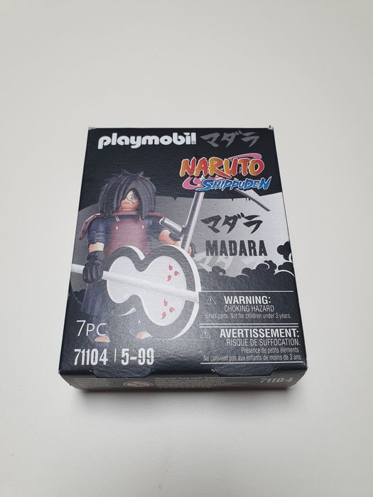 Zestaw Playmobil Naruto Shippuden Madara (nr 71104), który zawiera figurkę postaci z anime oraz akcesoria.