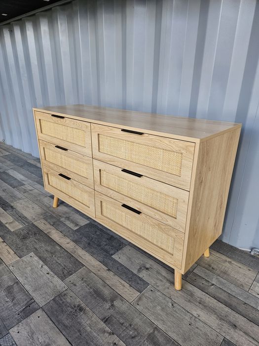 Komoda 6 szuflad plecionka Wiedeńska