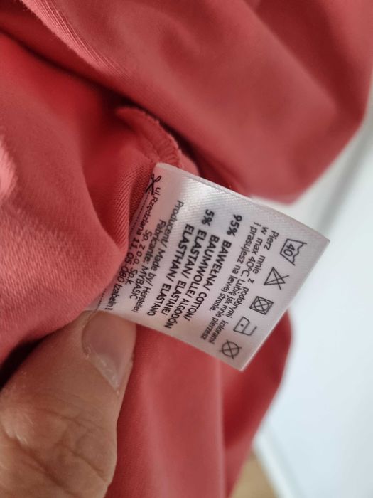 Mybasic Koralowa sukienka z falbanką damska L