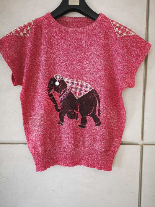 No name bordo bluzka słoń r. S