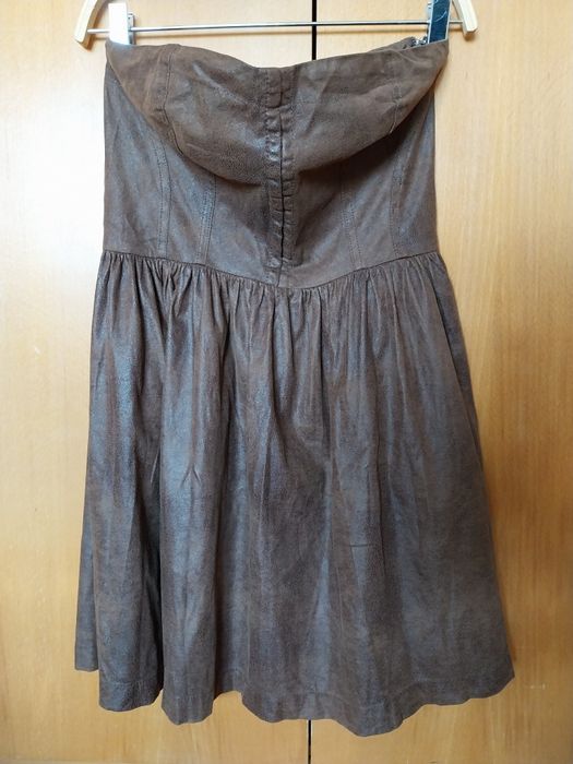 Vestido castanho Stradivarius S -Portes Incluídos