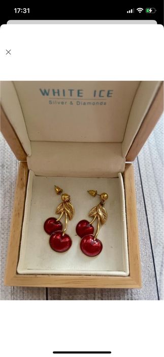 Avon вінтажні сережки вишеньки емаль американський вінтаж