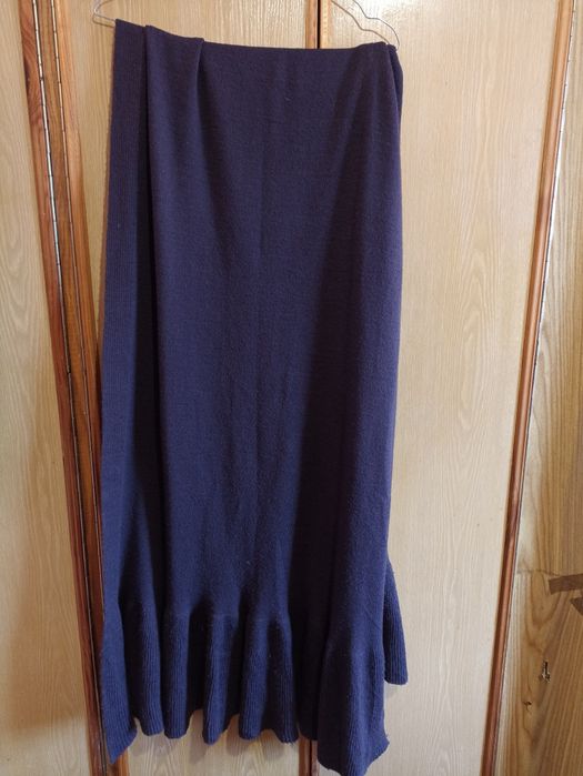 Шаль теплая темно-фиолетовая 230Х70 си