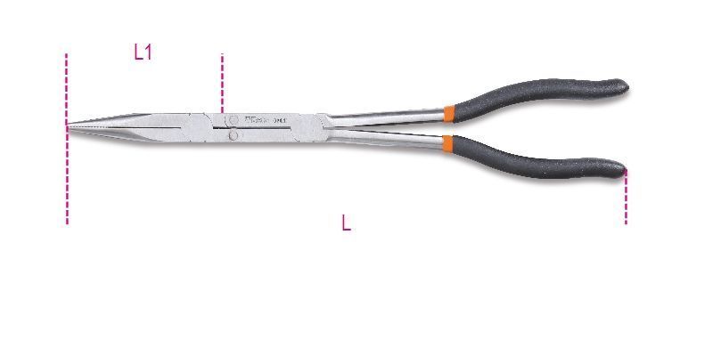 beta set of 2 extra-long knurled double swivel nose pliers 55000169