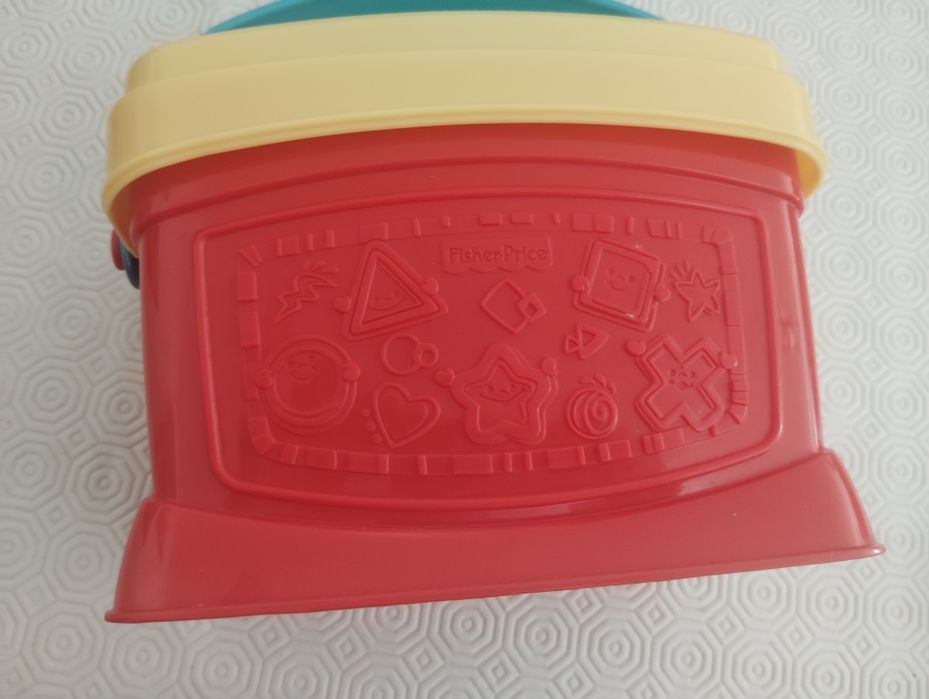 Balde Do Brinquedo clássico Primeiros Blocos do Bebê Fisher Prince Usado
