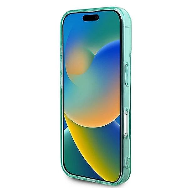 Etui Guess IML Rhinestones MagSafe na iPhone 16 Plus - zielone