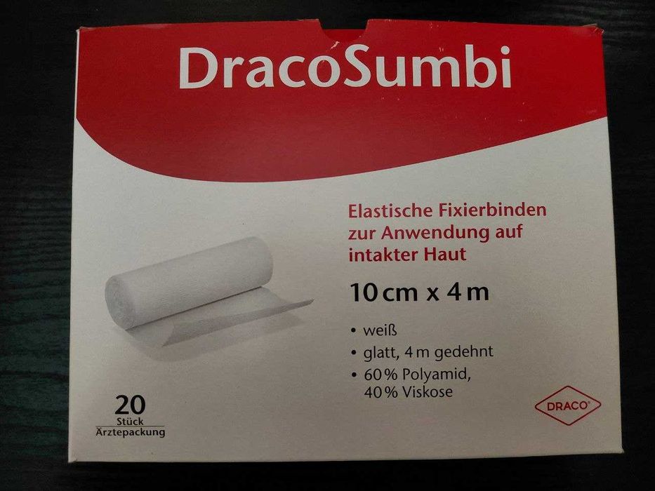 Фіксуючий бинт DracoSumbi 10 см x 4 м білий
