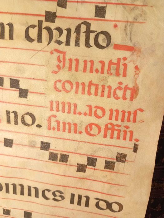 Stary Manuskrypt Folio ok. 1490 Graduał Średniowieczny - Karta