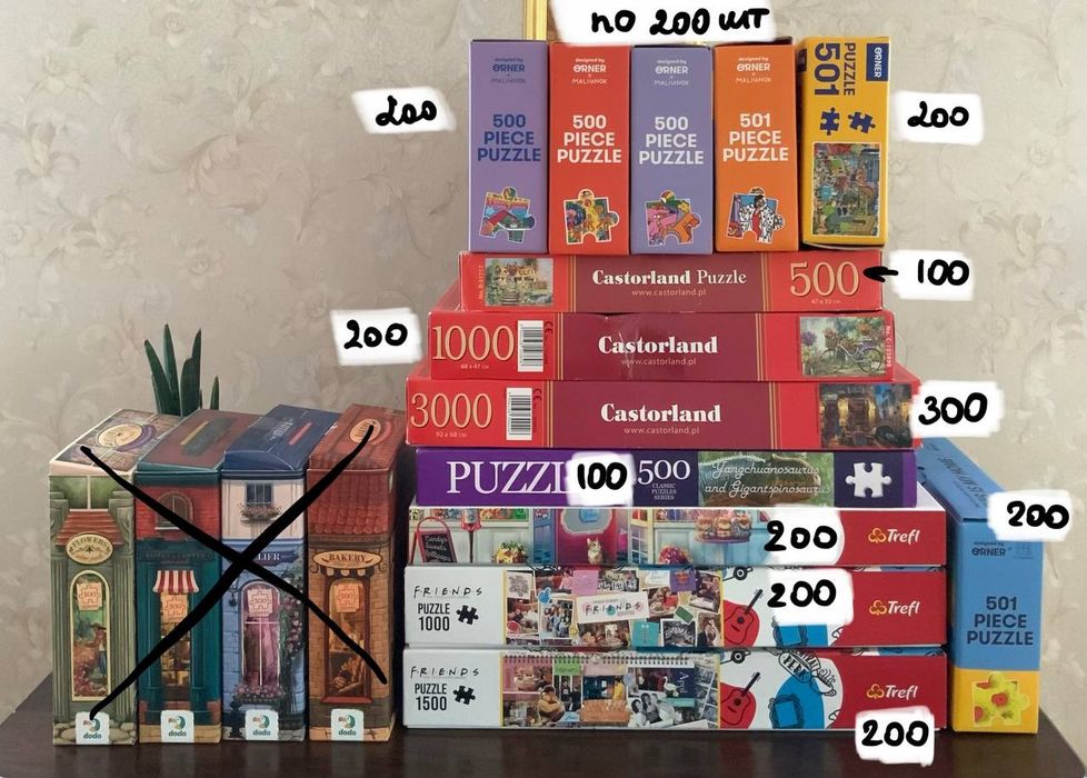 Пазли 500, 1000, 1500, 2000, 3000 шт