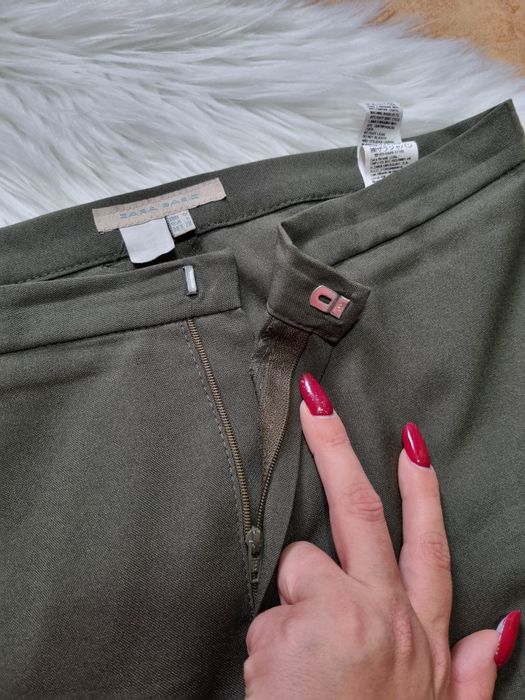 Eleganckie spodnie khaki damskie • Zara Basic • M/38