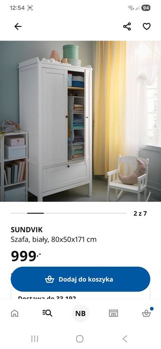 Szafa dziecęca Sundvik Ikea