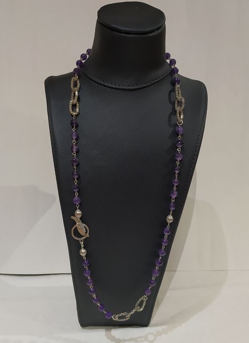 Colar em prata e pedras ametistas Eugénio Campos