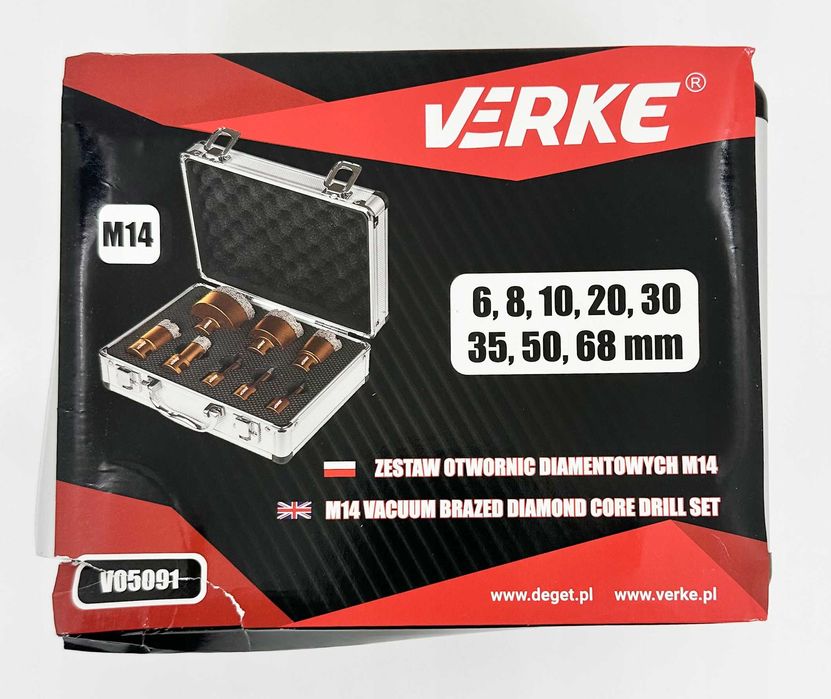 Zestaw otwornic diamentowych do gresu   M14 6-68MM
