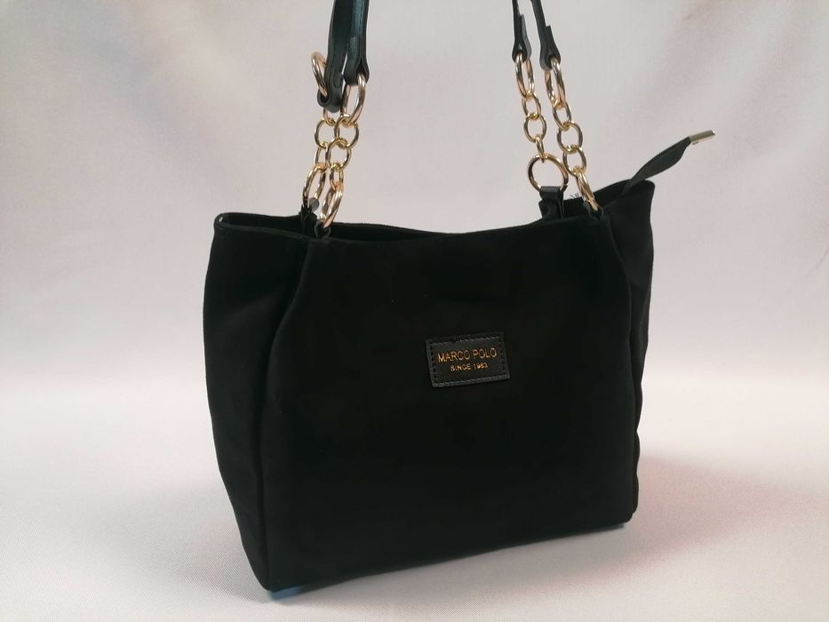 Nowa damska torebka na ramię Marco Polo zamsz zamszowa worek shopper