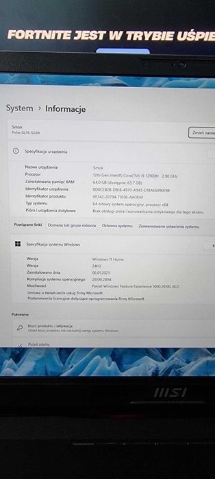 Laptop Gamingowy MSI PULSE GL76