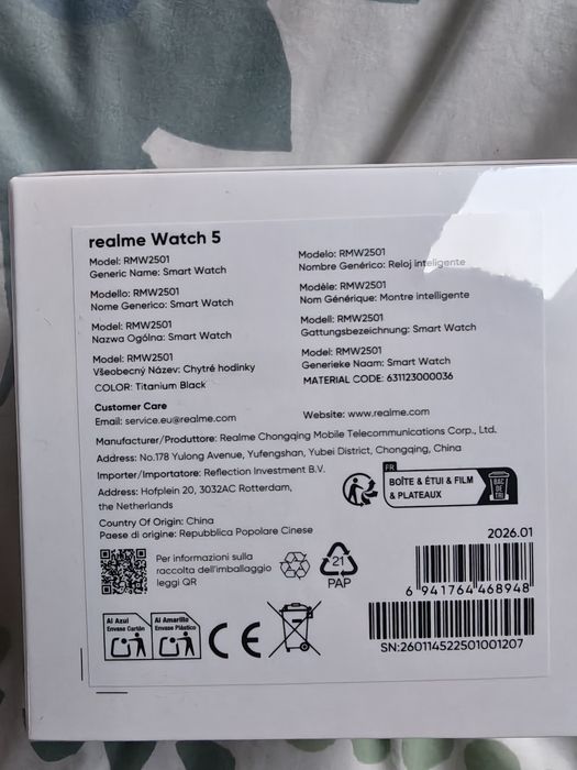 Smartwatch Realme Watch 5 NFC AMOLED Czarny