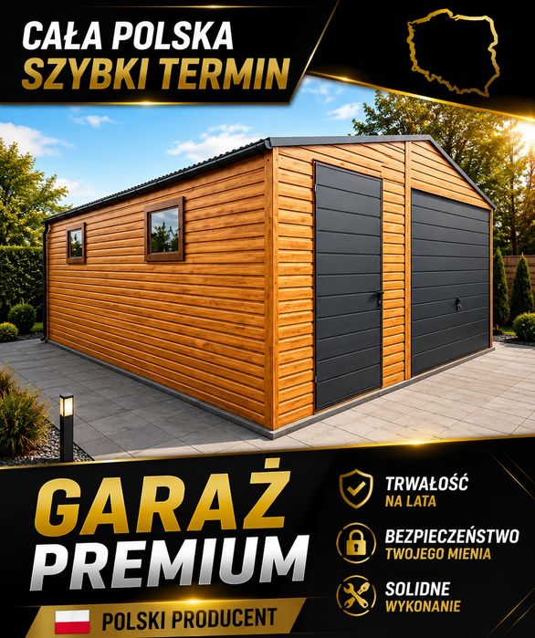 Garaż blaszany 5x6 m drewnopodobny Premium PROFIL OCYNK ! Garaże blaszane 6x6 7x6 8x6 CAŁA POLSKA SZYBKI TERMIN  ! Cena bez ukrytych kosztów